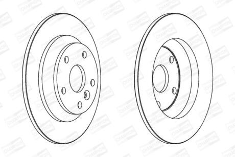 Диск тормозной задний (кратно 2) Ford Focus II, Kuga I, Mondeo IV CHAMPION '562536CH