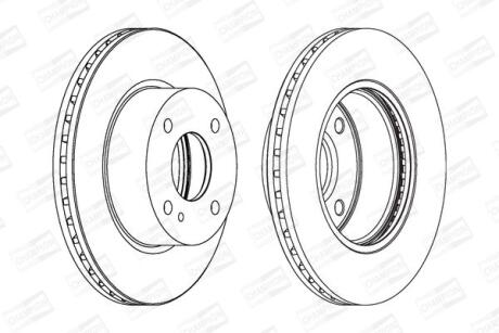 Диск тормозной передний (кртано 2) Ford Fiesta VI CHAMPION '562539CH