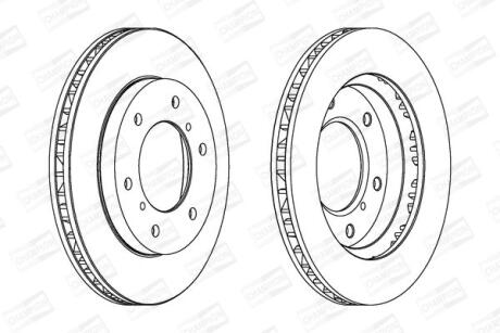 Диск тормозной передний (кртано 2) Mitsubishi Pajero (II,III,IV), Pajero Sport I CHAMPION '562572CH