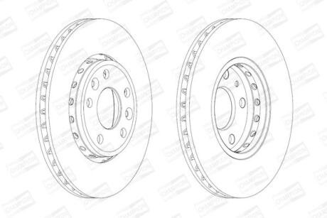 Диск тормозной передний (кртано 2) Renault Megane III, Scenic III, Fluence (10-) CHAMPION '562595CH