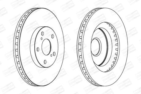Диск тормозной передний (кртано 2) Toyota Auris (E15,E18), Camry (V4,V5), Rav 4 (III,IV) CHAMPION '562621CH