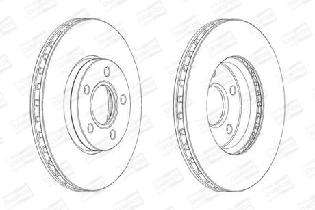 Диск тормозной передний (кртано 2) Ford Focus III CHAMPION '562752CH