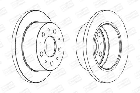 Диск тормозной задний (кратно 2) Citroen Jumper II/ Fiat Ducato (06-) CHAMPION '562753CH