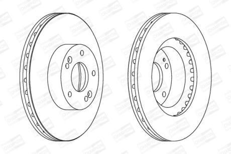 Диск тормозной передний (кртано 2) Hyundai Sonata V, Tucson (04-10)/ Kia Sportage (II,III) CHAMPION '562755CH