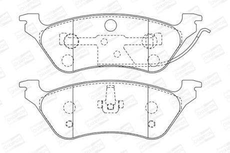Колодки тормозные дисковые задние Chrysler Voyager/ Grand Voyager (III,IV)/ Jeep Cherokee (01-08) CHAMPION '572505CH