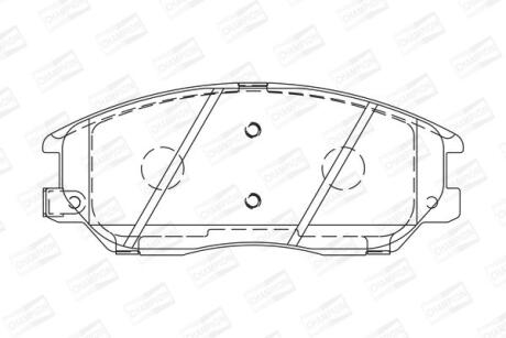 Колодки тормозные дисковые передние Hyundai Terracan (03-06)/ SsangYong Rexton/Rexton II CHAMPION '572518CH (фото 1)