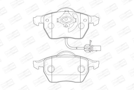 Колодки тормозные дисковые передние (с датчиками) Audi A4 (B5,B6), A6 (C5,C6)/ VW Passat (B5,B5.5) CHAMPION '573037CH