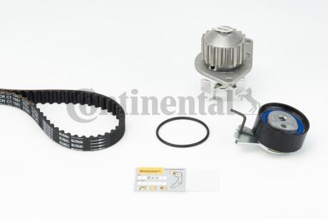 Комплект ремня ГРМ с помпой PSA 206 1,4i 8V eng>, Nemo Bipper Qubo Fiorino 1,4i 08> Contitech CT1067WP1