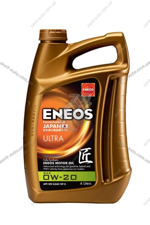 Олива моторна 0W-20 ENEOS ULTRA API SM, ILSAC GF-5, 4л, синт. Eneos EU0021301N (фото 1)