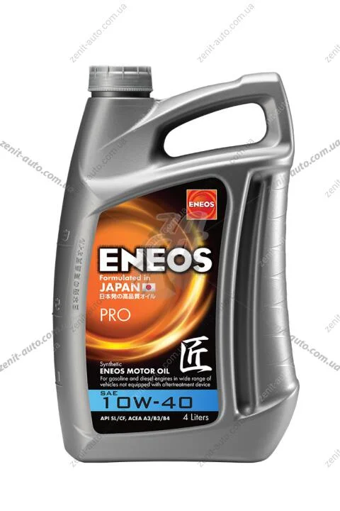 Масло ДВС 10W-40 ENEOS PRO API SL/CF, ACEA A3/B4, 4л, п/синт. Eneos EU0040301N (фото 1)