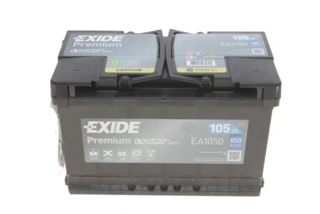 АКБ 6СТ-105 R+ (пт850) (необслуг) (315х175х205) Premium Exide EXIDE EA1050