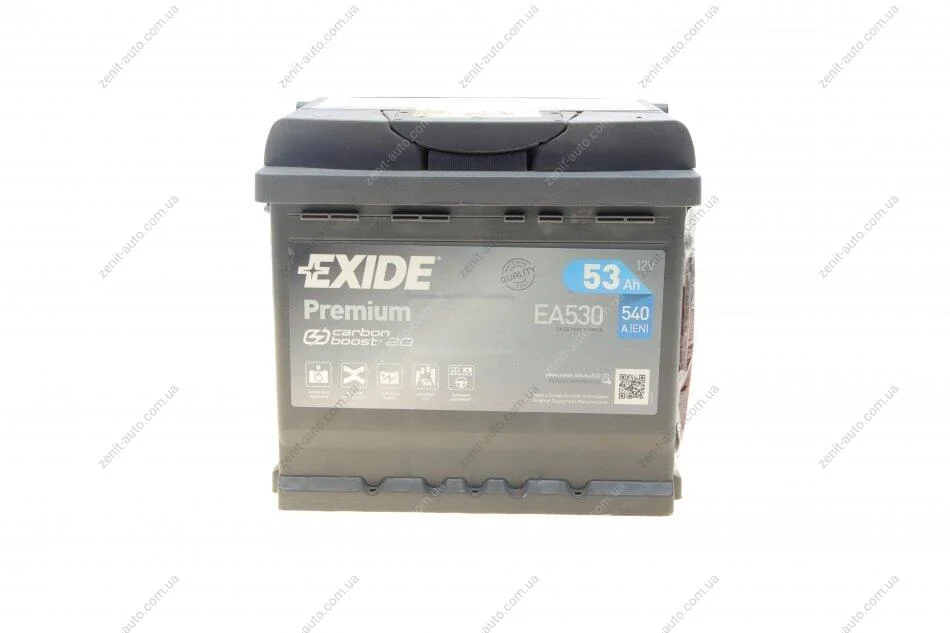 АКБ 6СТ-53 R+ (пт540) (необслуж) Premium Exide EXIDE EA530 (фото 1)