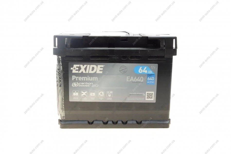 АКБ 6СТ-64 R+ (пт640) (необслуг) Premium Exide EXIDE EA640 (фото 1)