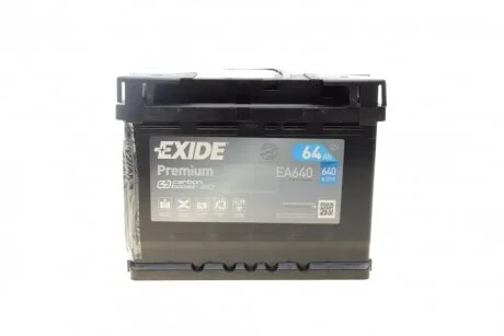 АКБ 6СТ-64 R+ (пт640) (необслуж) Premium Exide EXIDE EA640
