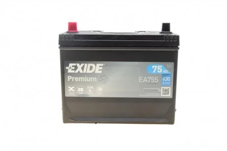АКБ 6СТ-75 L+ (пт630) (необслуж) Asia Premium Exide EXIDE EA755