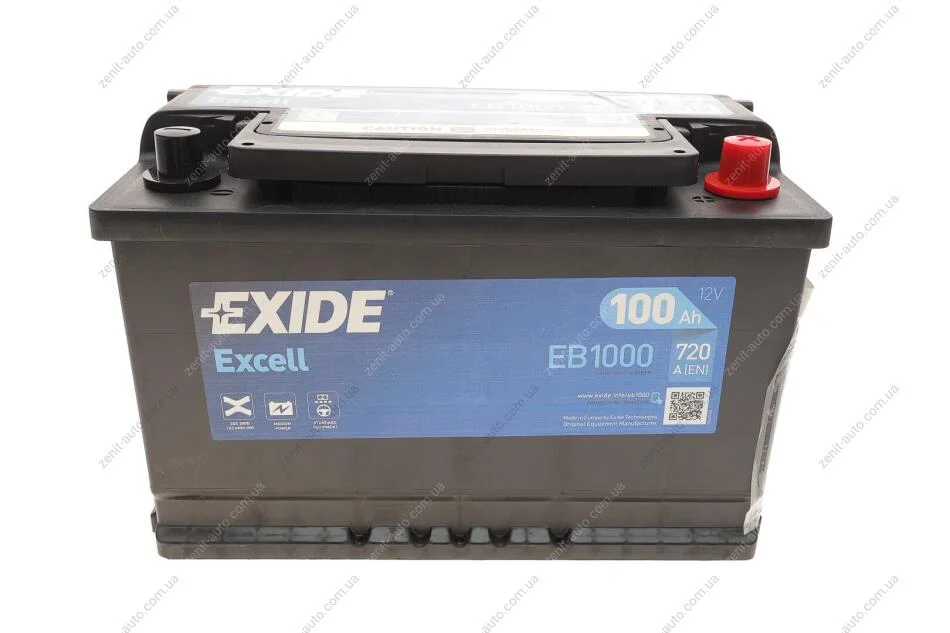 АКБ 6СТ-100 R+ (пт720) (необслуж)(315х175х205) EXCELL Exide EXIDE EB1000 (фото 1)