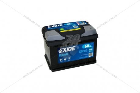 АКБ 6СТ-60 R+ (пт540) (необслуг)(низький) EXCELL EXIDE EB602 (фото 1)