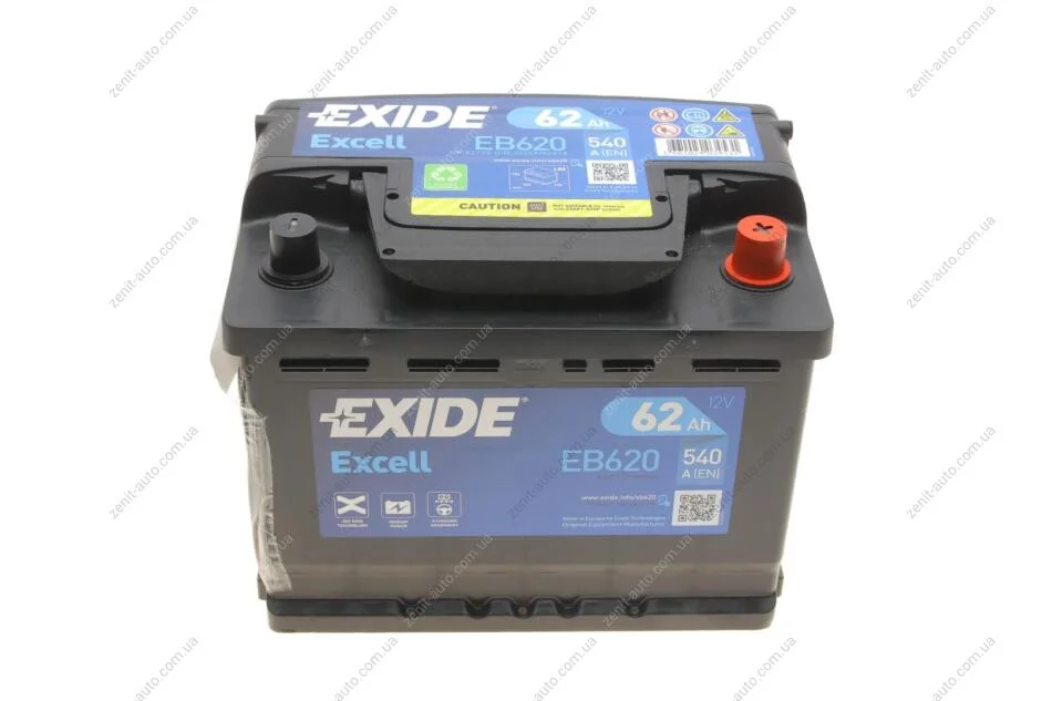 АКБ 6СТ-62 R+ (пт540) (необслуж) EXCELL Exide EXIDE EB620 (фото 1)