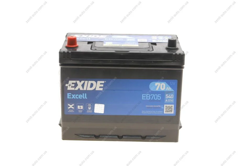 АКБ 6СТ-70 L+ (пт540) (необслуж) Asia EXCELL Exide EXIDE EB705 (фото 1)
