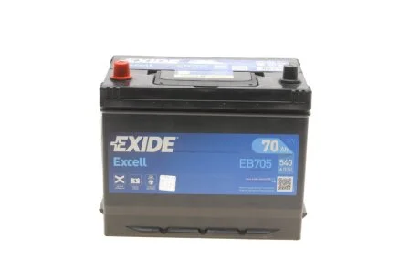 АКБ 6СТ-70 L+ (пт540) (необслуг) Asia EXCELL Exide EXIDE EB705
