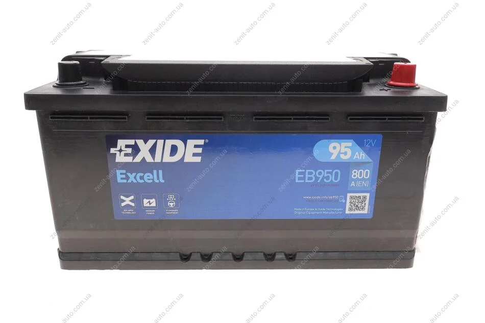 АКБ 6СТ-95 R+ (пт800) (необслуг) EXCELL Exide EXIDE EB950 (фото 1)