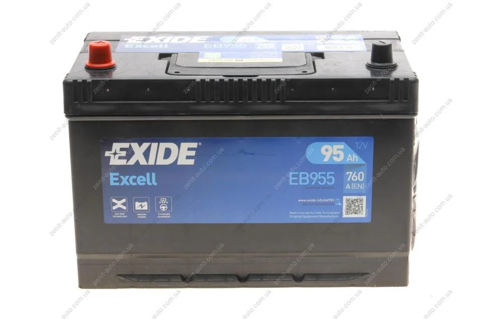 АКБ 6СТ-95 L+ (пт760) (необслуж) Asia EXCELL Exide EXIDE EB955 (фото 1)