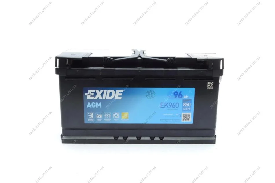 АКБ 6СТ-96 R+ (пт850) (необслуг) AGM Exide (Start/Stop) EXIDE EK960 (фото 1)