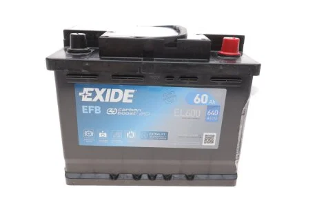 АКБ 6СТ-60 R+ (пт640) (необслуг) EFB Exide (Start/Stop) EXIDE EL600