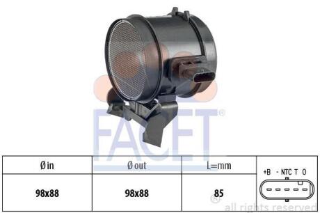 Расходомер воздуха (MAF) Mercedes-Benz C, E, S, GL, Sprinter, Vito (05-) (10.1355) FACET '101355