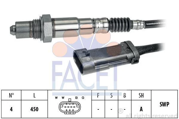 Датчик кисню (лямда-зонд) Renault Duster (11-), Megane II (03-) K4M 1.6 16V (10.8281) Facet FACET '108281 (фото 1)