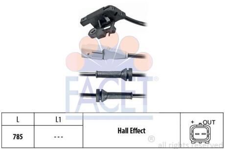 Датчик ABS Citroen C4 (04-)/Peugeot 307 (00-) (21.0031) FACET '210031