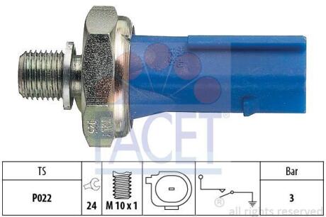 Датчик давления масла Audi A6 (12-), A7 (13-)/VW Passat (13-), Jetta (12-) (7.0212) FACET '70212
