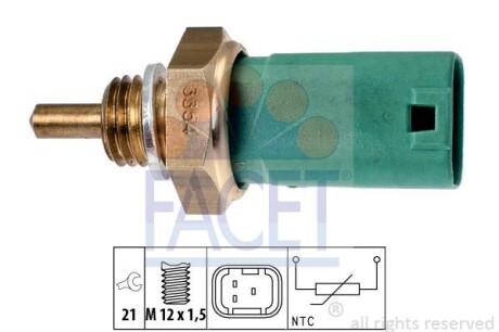 Датчик температуры охлаждающей жидкости Clio (05-)/Modus (04-) 1.2 16V FACET '73354 (фото 1)