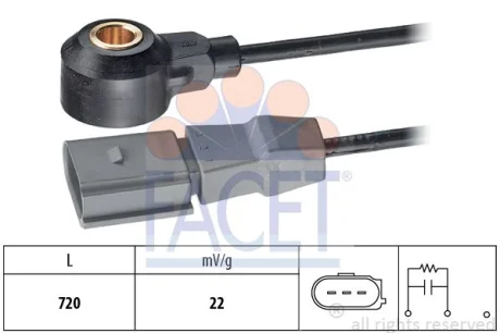 Датчик детонації VW Jetta (06-), Beetle (11-), Golf (05-), Passat (11-) 2.5i (9.3199) Facet FACET '93199