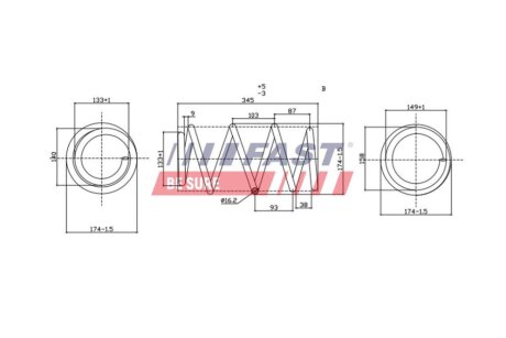 Пружина підвіски (к-кт 2шт.) перед. Fiat Ducato (06-) 30/33/35Q FAST 'FT12223K