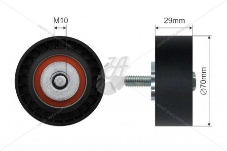Ролик ременя генератора направляючий Fiat Ducato / Iveco Daily 2.3-3.0 JTD/MJET (99-)(06-)(11-) (паразитний) (70х29) FAST FT44575 (фото 1)