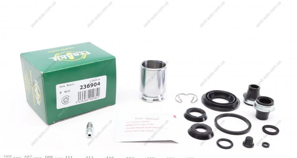 Ремкомплект супорту заднього Opel Astra G/Zafira A (d=36mm)(Bosch)(+поршень) Frenkit FRENKIT 236904 (фото 1)