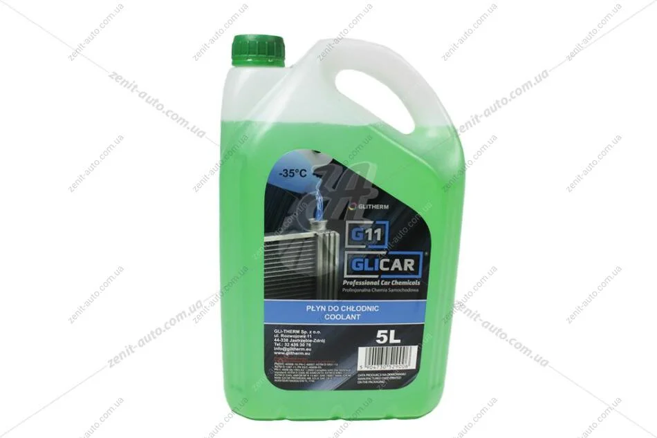 Антифриз LIQUID G11 GREEN (-35С), 5л, (зелений) GLICAR GL 100500 (фото 1)