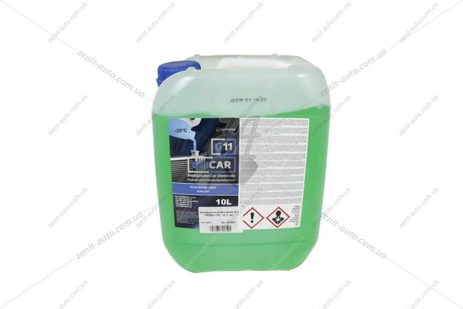 Антифриз LIQUID G11 GREEN (-35С), 10л, (зелений) GLICAR GL 101000 (фото 1)