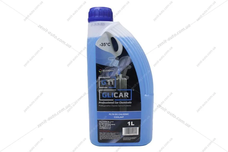 Антифриз LIQUID G11 BLUE (-35С), 1л, (синій) GLICAR GL 110100 (фото 1)