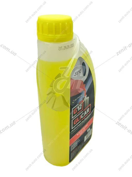 Антифриз LIQUID G12 YELLOW (-35С), 1л, (жовтий) GLICAR GL 12010Y (фото 1)