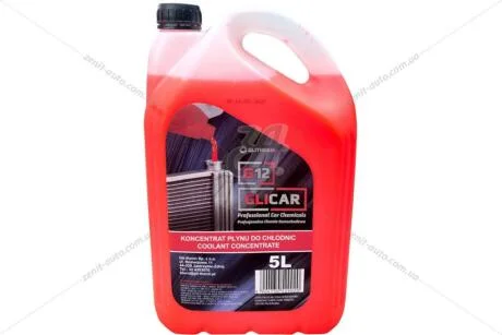 Антифриз CONCENTRATE G12 RED (концентрат), 5л, (красный) GLICAR GL 1205CN