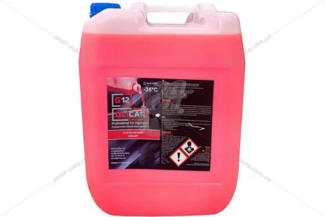 Антифриз LIQUID G12 RED (-35С), 10л, (красный) GLICAR GL 121000