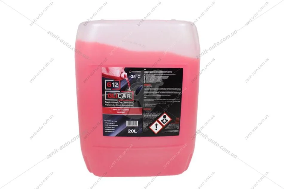 Антифриз LIQUID G12 RED (-35С), 20л, (червоний) GLICAR GL 122000 (фото 1)