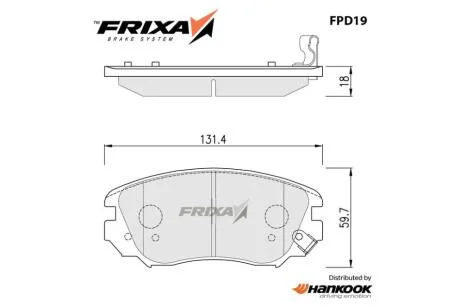 Колодки гальмівні передні Opel Insignia (08-) (SP1402) FRIXA Hankook FPD19