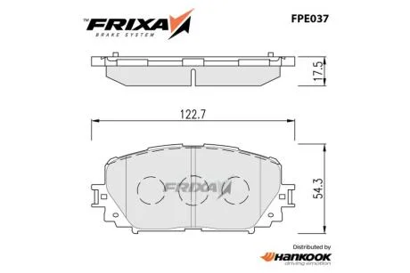 Колодки гальмівні передні Toyota Yaris (SP1588) FRIXA Hankook FPE037