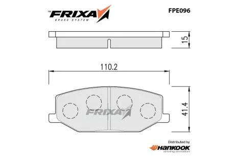 Колодки гальмівні передні Suzuki JIMNY (SP1540) FRIXA Hankook FPE096