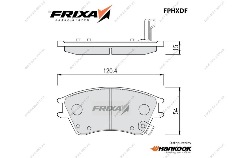 Колодки гальмівні передні Hyundai Elantra (SP1147) FRIXA Hankook FPHXDF (фото 1)