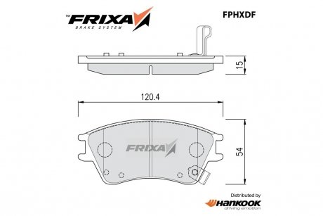 Колодки тормозные передние Hyundai Elantra (SP1147) FRIXA Hankook FPHXDF