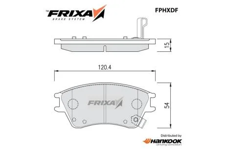 Колодки тормозные передние Hyundai Elantra (SP1147) FRIXA Hankook FPHXDF